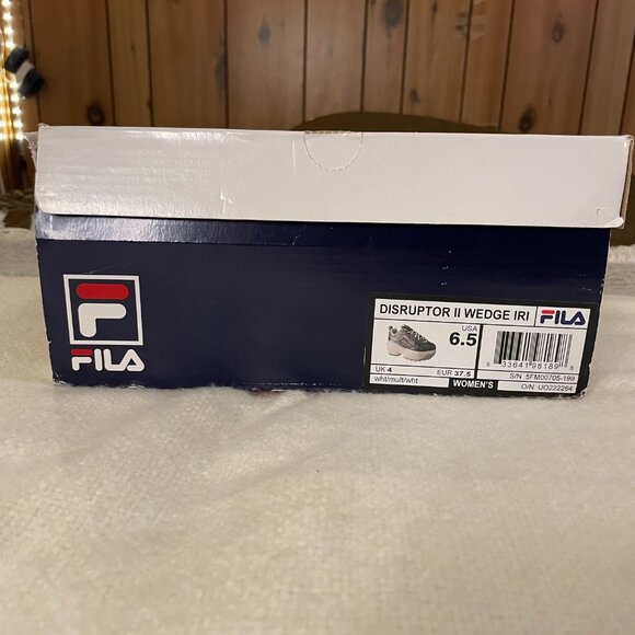 FILA Disruptor II Wedge Sneaker Iridescent / Holographic; like new! - Picture 7 of 9
